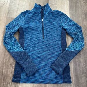 Athleta Flurry Half Zip Pullover in Navy, Size Small